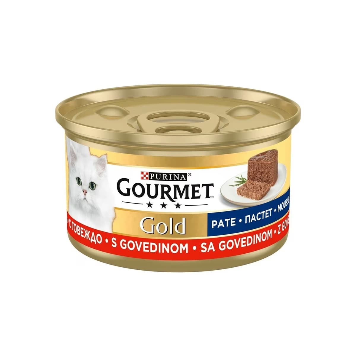 Purina Kedi Maması Kıyılmış Sığır Etli Konserve Gourmet Gold 85 gr
