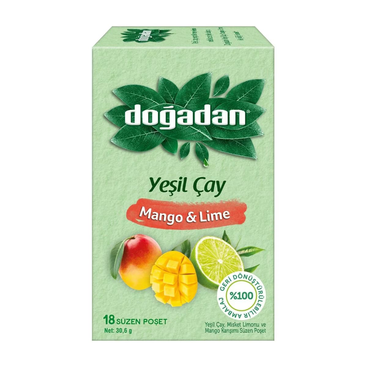 Doğadan Yeşil Çay Mango & Lime 18'li