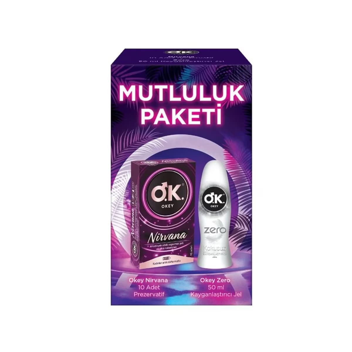 Okey Mutluluk Paketi Nirvana 10'lu Prezervatif+Zero Jel 50 ml