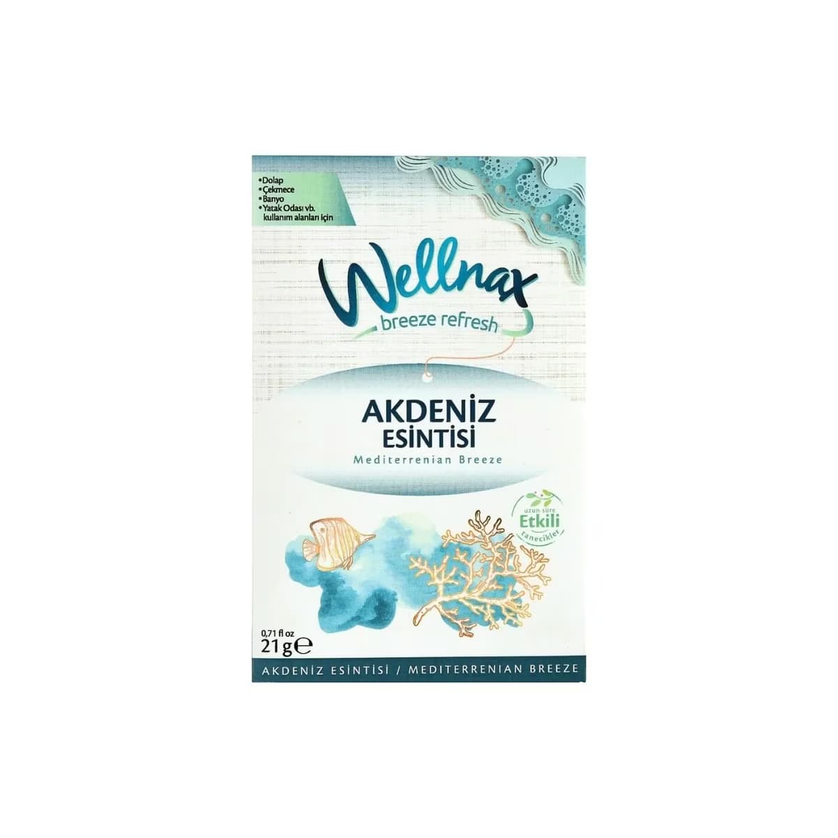 Wellnax Dolap ve Çekmece Kokusu Kesesi Akdeniz Esintisi 21 gr