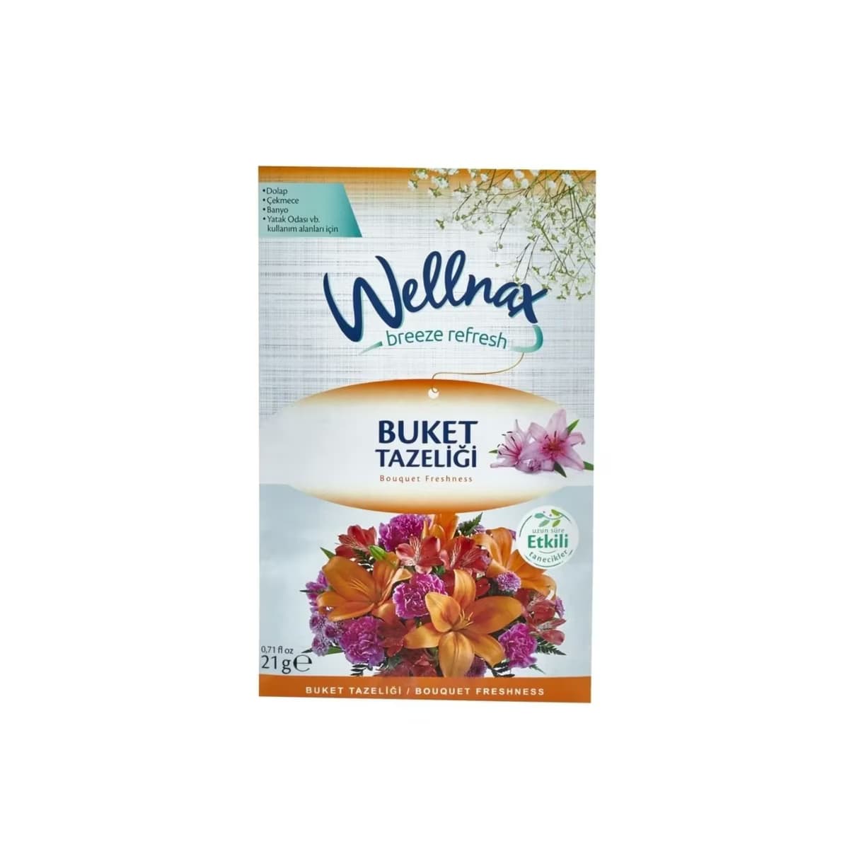 Wellnax Dolap ve Çekmece Kokusu Kesesi Buket Tazeliği 21 gr
