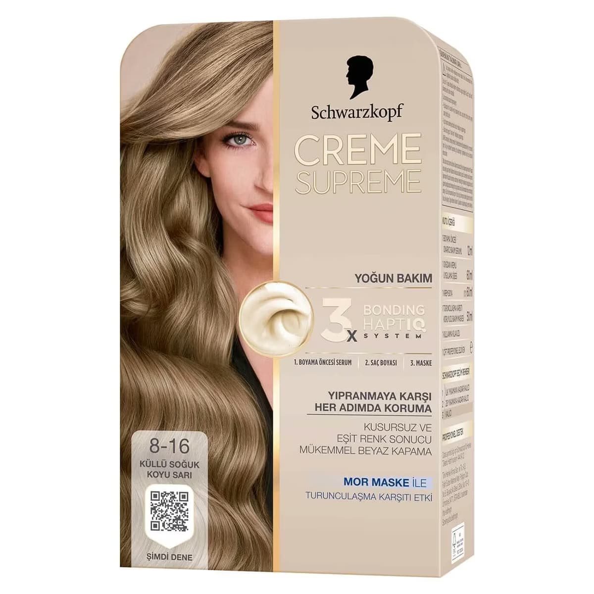Creme Supreme Saç Boyası 8-16 Küllü Soğuk Koyu Sarı 1 adet