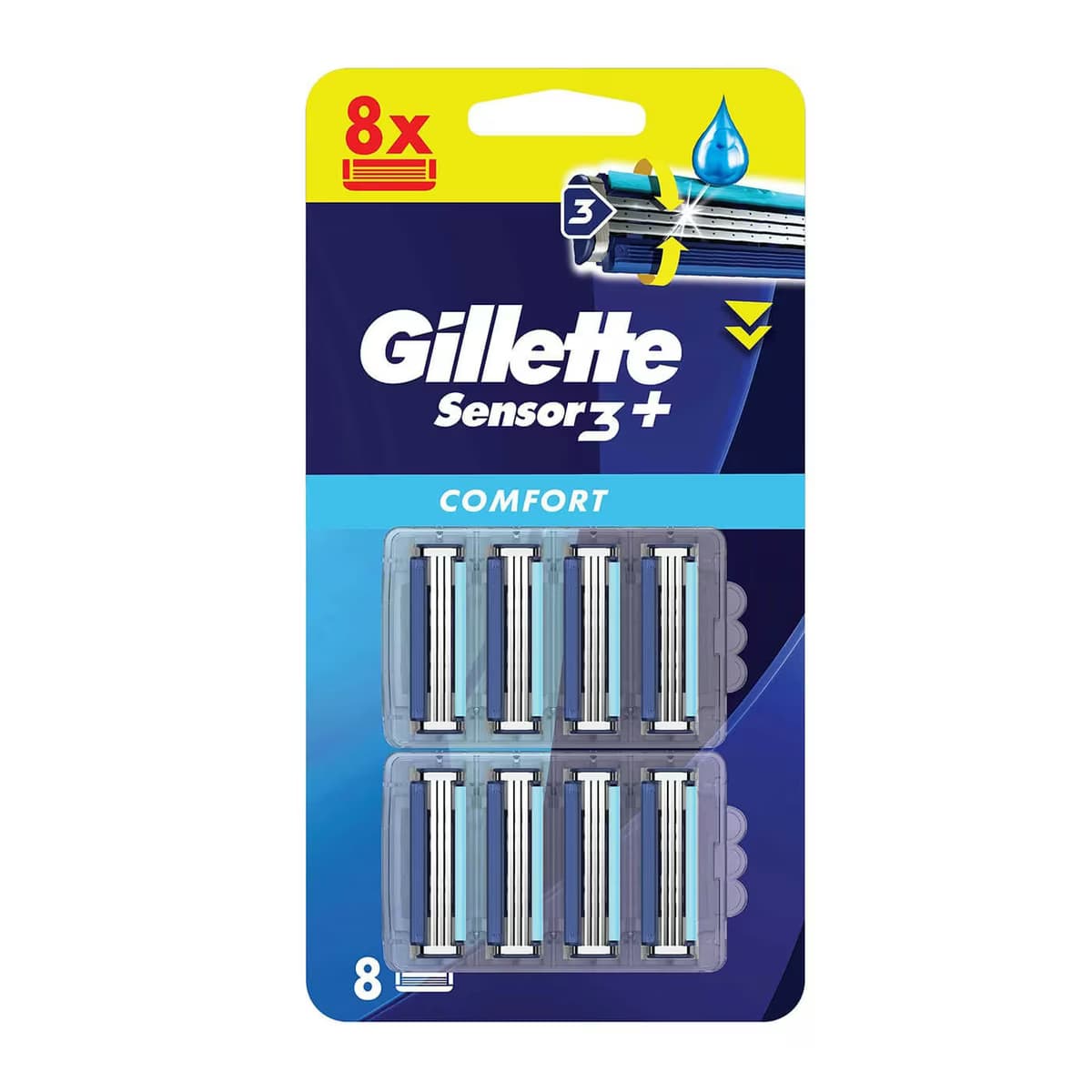 Gillette Sensor 3 Plus Comfort Tıraş Bıçağı Yedek Başlık 8'li
