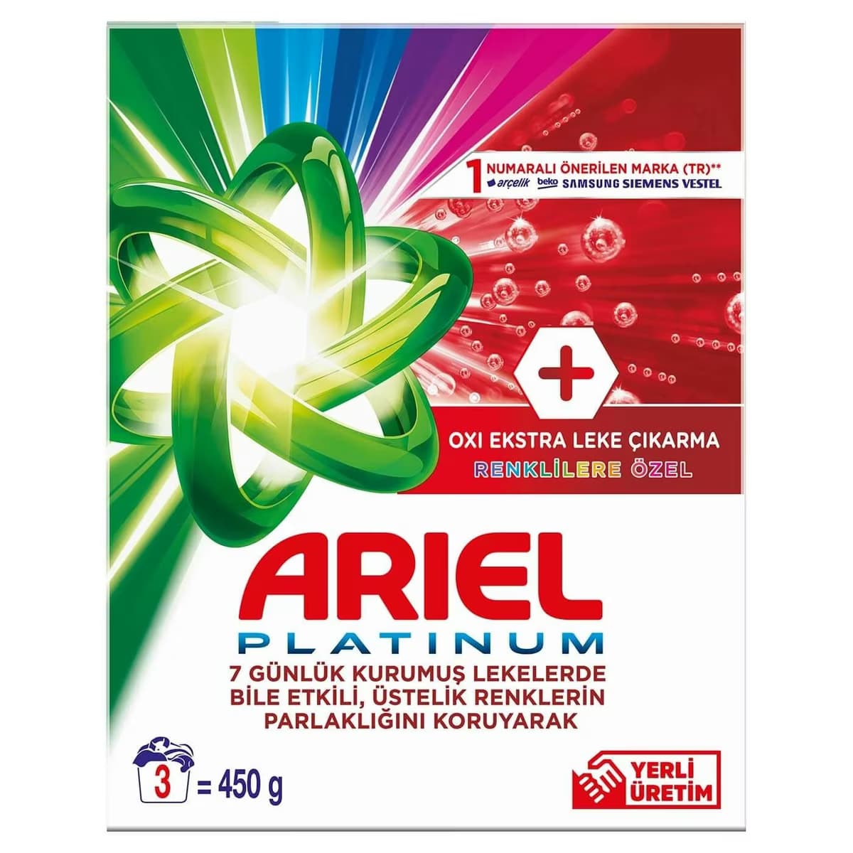 Ariel Platinum Oxi Ekstra Leke Çıkarma Renklilere Özel Toz Deterjan 450 gr