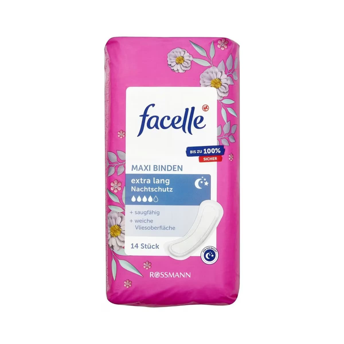 Facelle Maxi Ped Kanatli Ekstra Uzun Gece 14'lü