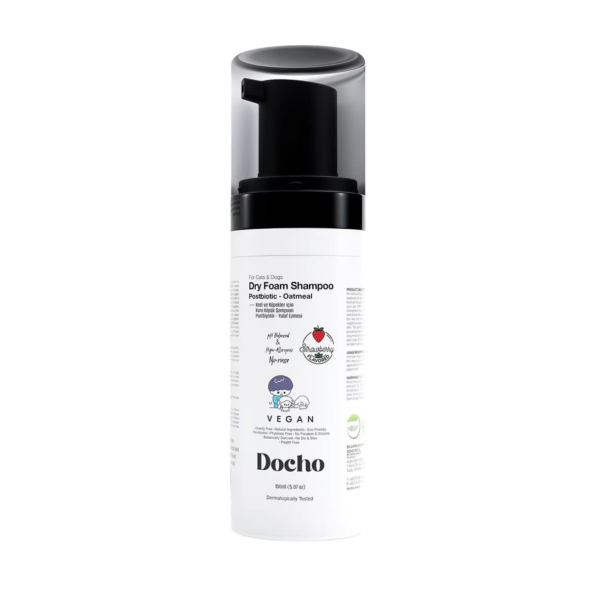 Docho Kedi ve Köpek Kuru Köpük Şampuan - Postbiyotik 150 ml