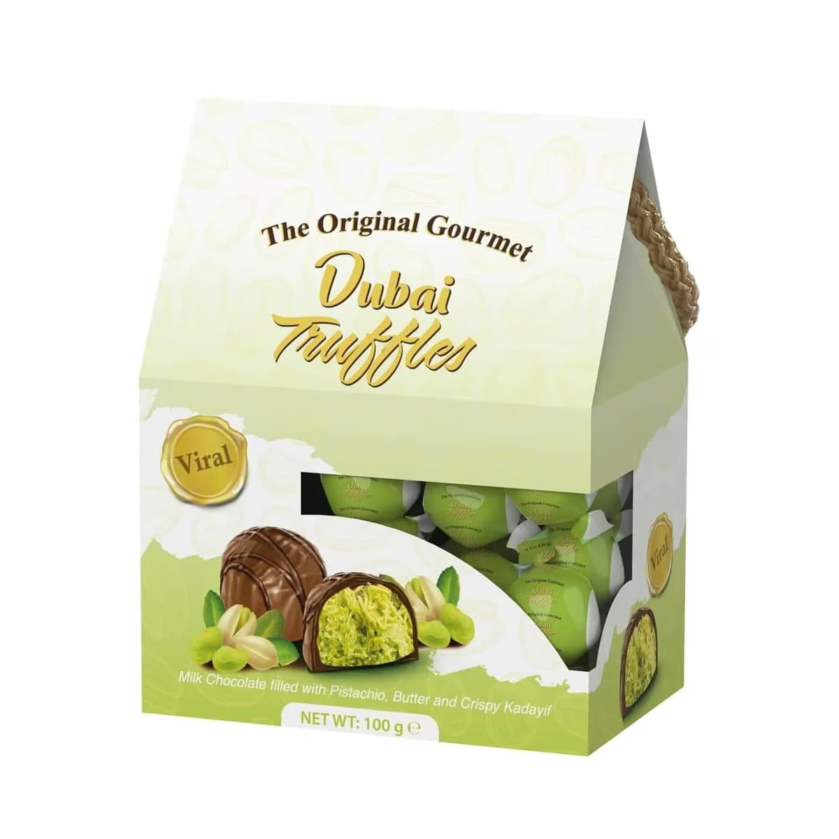 Dubai Antep Fıstıklı Kadayıflı Sütlü Çikolata 100 gr