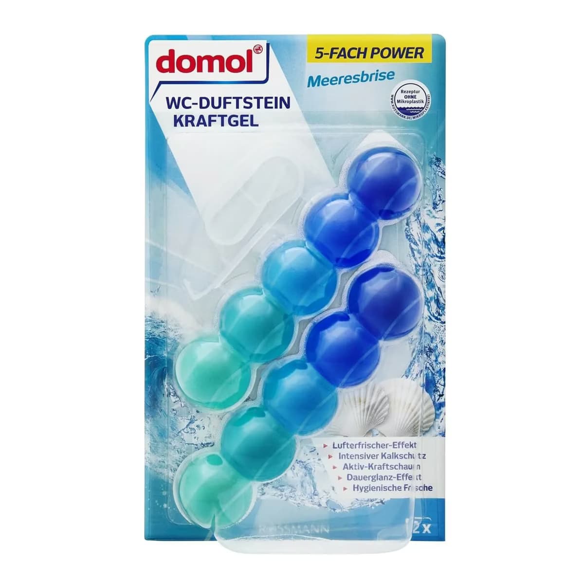 Domol WC Kokusu Jel Blok Power Okyanus Esintisi, 2 x 35 gr