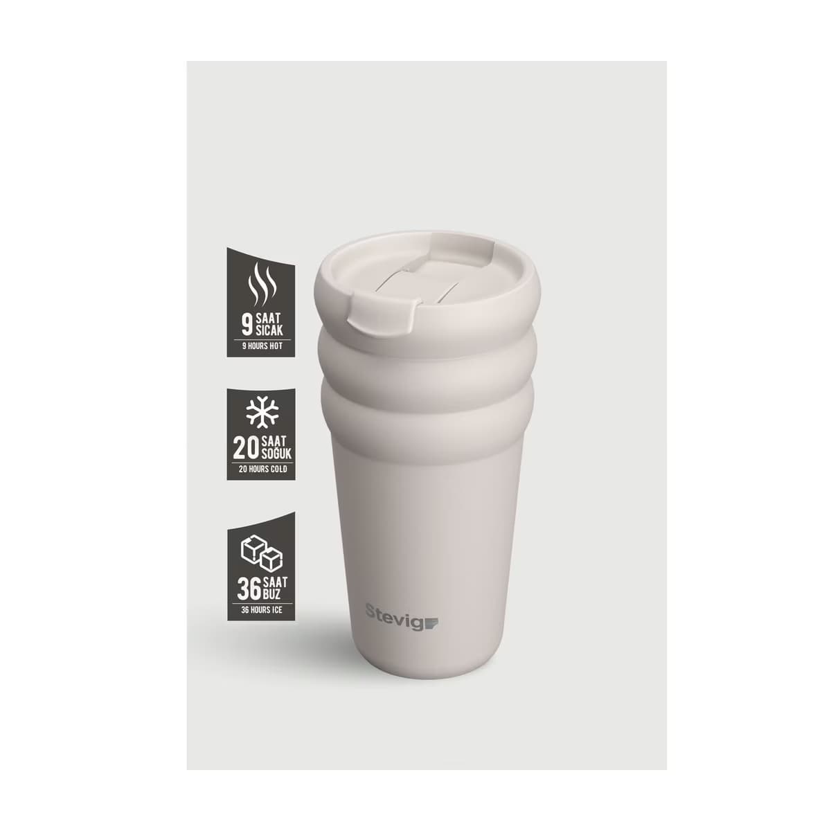 Stevig Bubble Çelik Termos 600 ml ST-244 Crushed Rock - Gratis