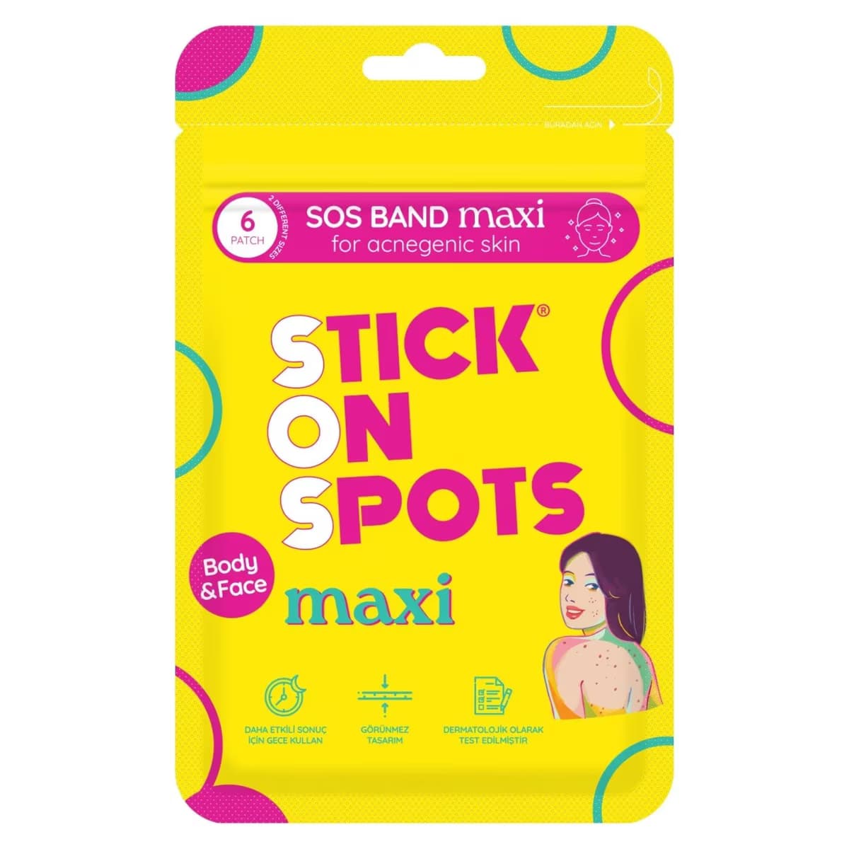 Stick On Spots SOS Band Maxi Yüz ve Vücut 6'lı