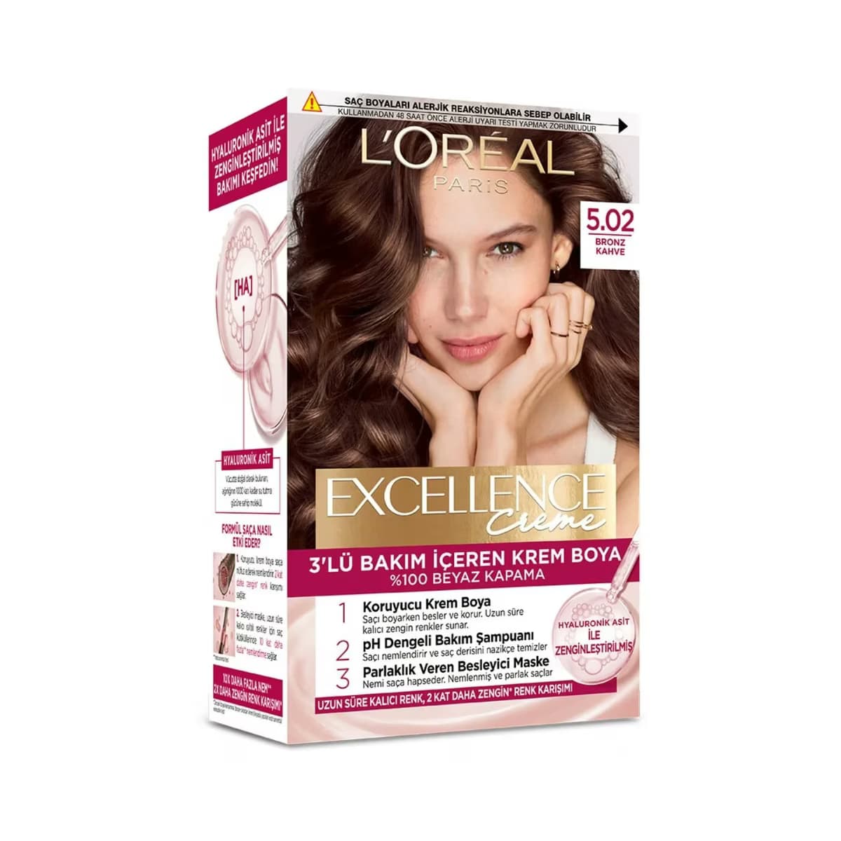 L’Oréal Paris Excellence Creme Saç Boyası 5.02 Bronz Kahve 192 ml