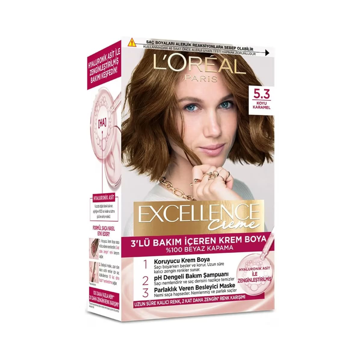 L’Oréal Paris Excellence Creme Saç Boyası 5.3 Koyu Karamel 192 ml