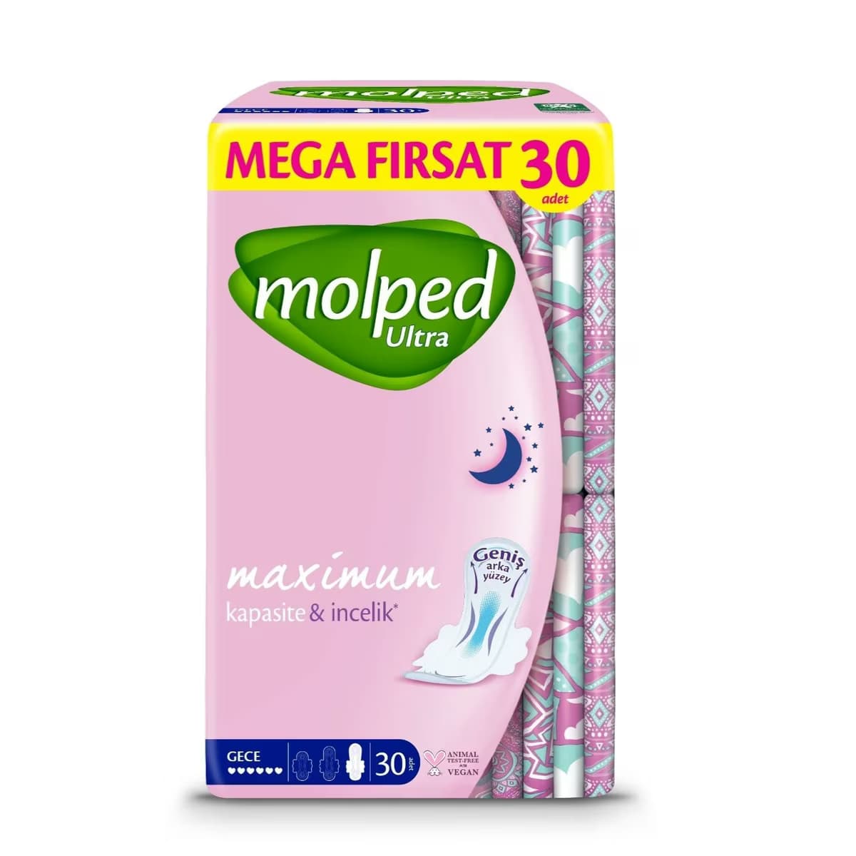 Molped Hijyenik Ped Anatomik Mega Gece 30'lu