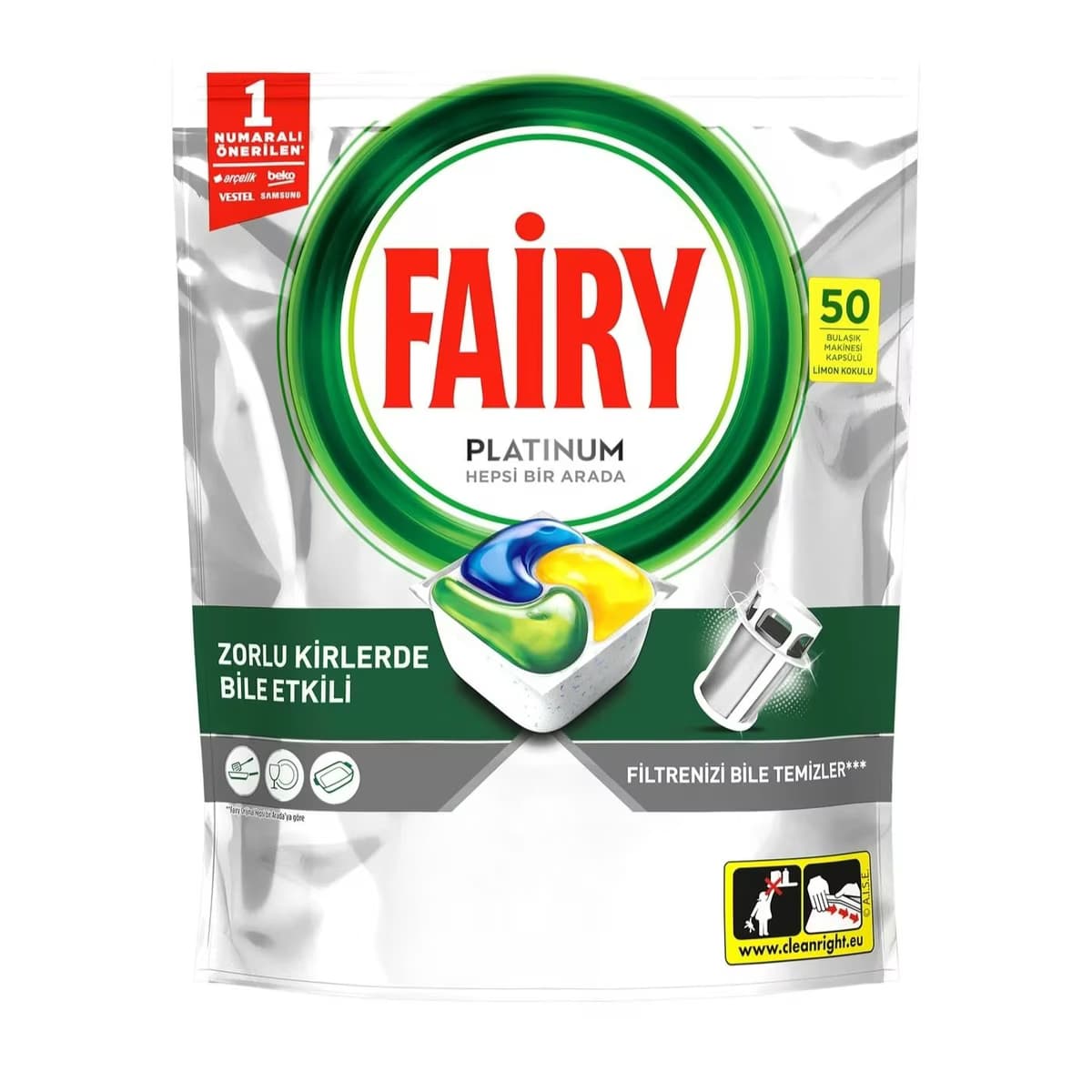 Fairy Bulaşık Makinesi Deterjanı Kapsülü Platinum 50 Yıkama