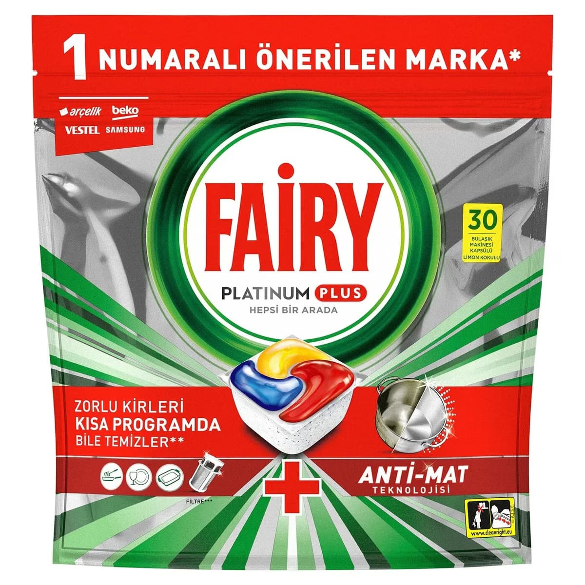 Fairy Bulaşık Makinesi Deterjanı Kapsülü Platinum Plus 30 Yıkama