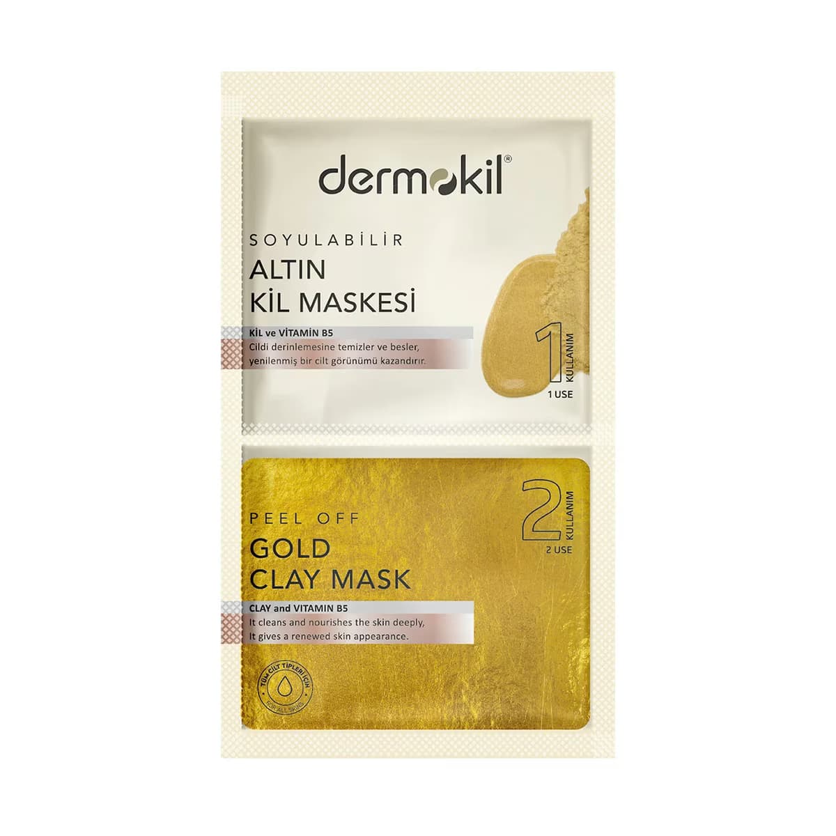 Dermokil Kil Maskesi Soyulabilir Altın 2x7,5 ml