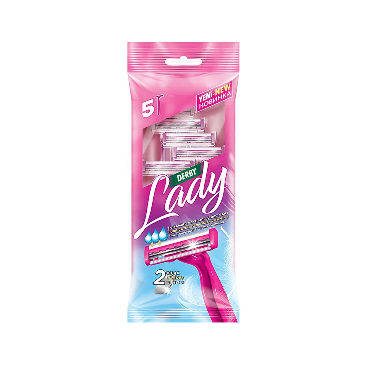 Derby Lady 2 Kadın Tıraş Bıçağı 5'li Poşet - Gratis