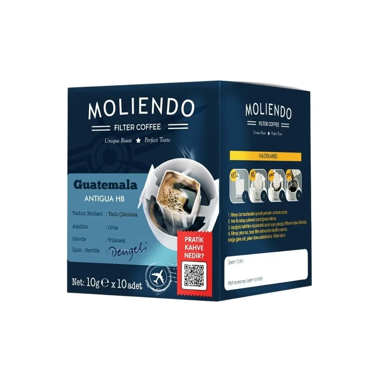 Moliendo Guatemala Antigua HB Pratik Filtre Kahve 10X10 g