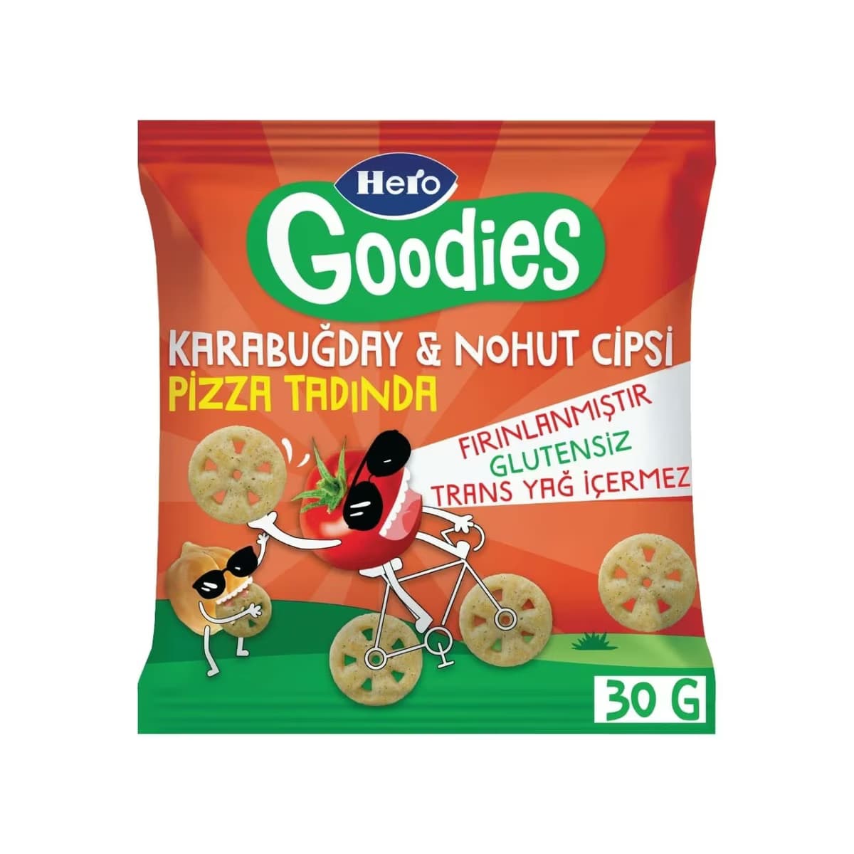 Hero Goodies Pizza Fırınlanmış Karabuğday Nohut Cipsi 30 gr