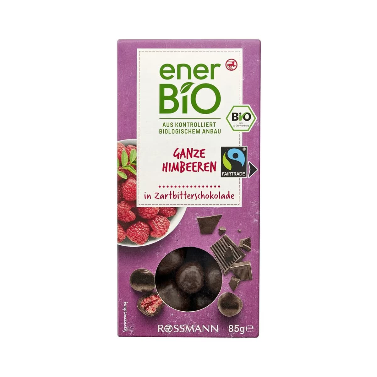 Enerbio Organik Çikolata Bitter Çikolata Kaplı Ahududu 85 gr