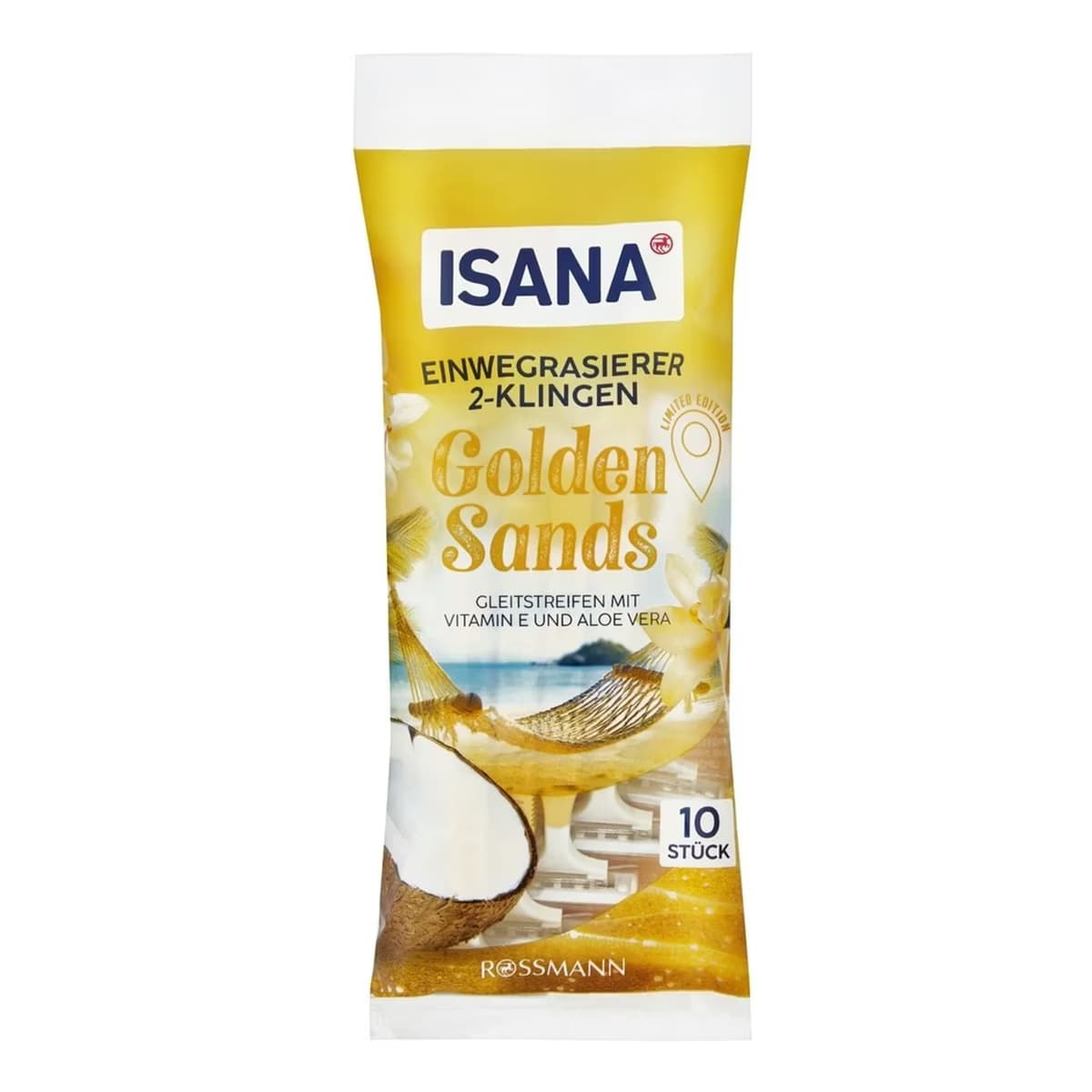 Isana Tıraş Bıçağı 2 Bıçaklı Kullan at Golden Sands 10'lu