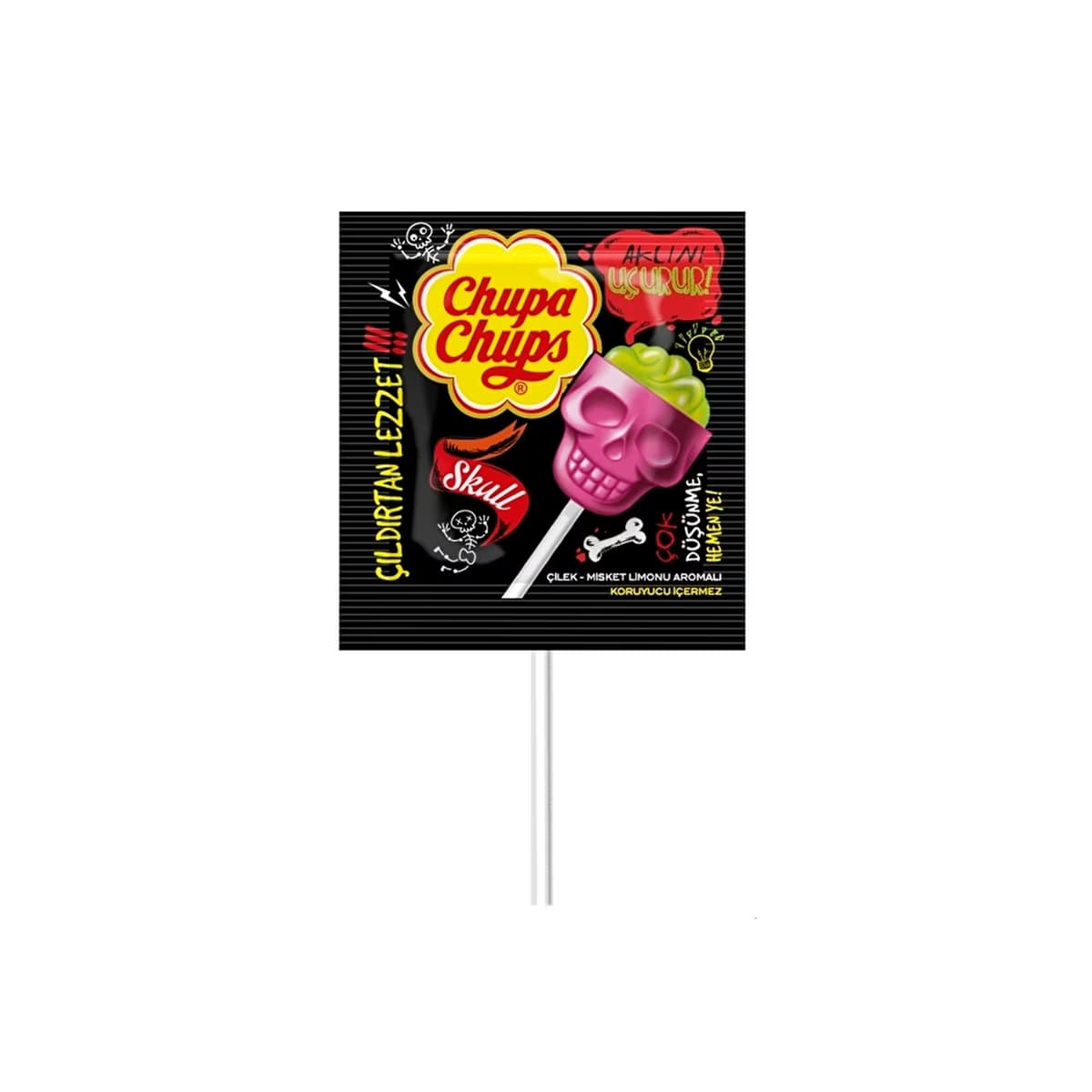 Chupa Chups 3D Skull Çilek & Misket Limonu - Gratis