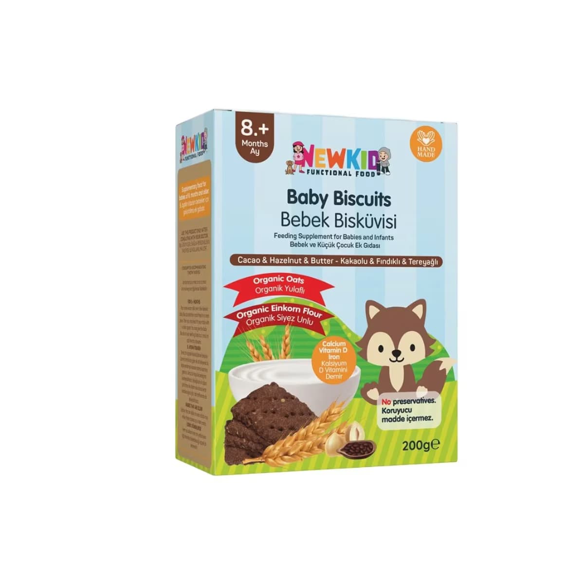Newkid Bebek Bisküvisi Kakao ve Fındıklı 200 gr