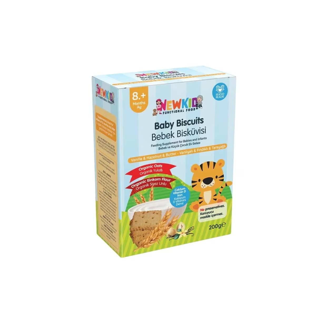 Newkid Bebek Bisküvisi Vanilya ve Fındıklı 200 gr