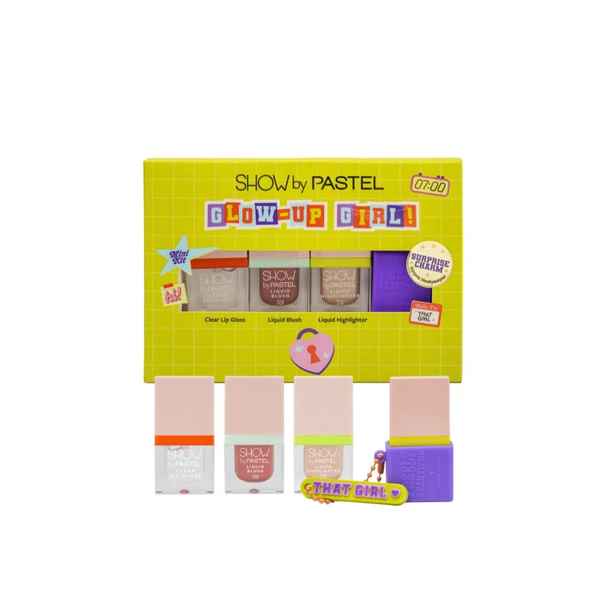Show by Pastel Mini Makyaj Kiti Blush & Highlighter & Lip Gloss Glow up Girl That Girl
