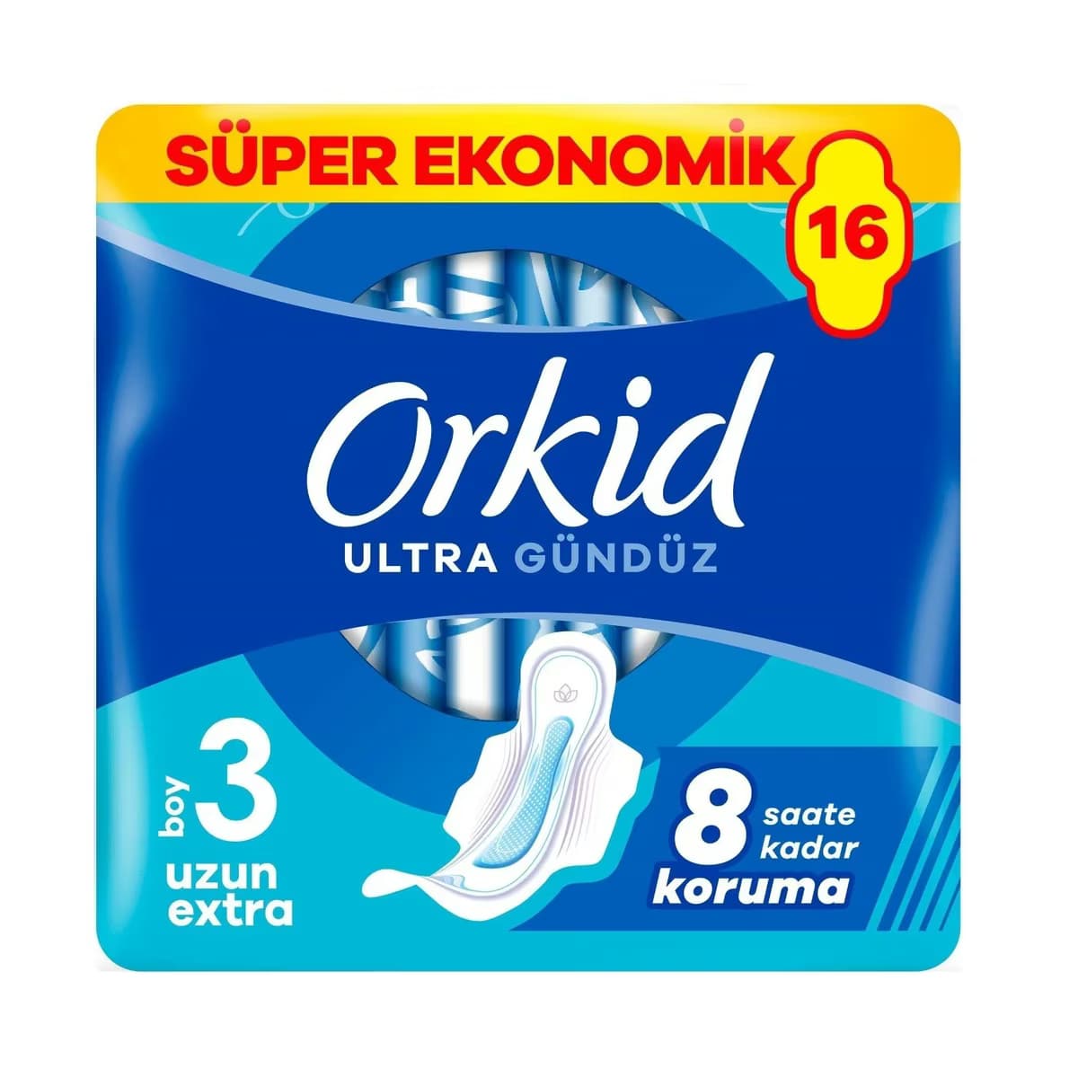 Orkid Hijyenik Ped Ultra Gündüz Uzun Extra Süper Ekonomik 16'lı