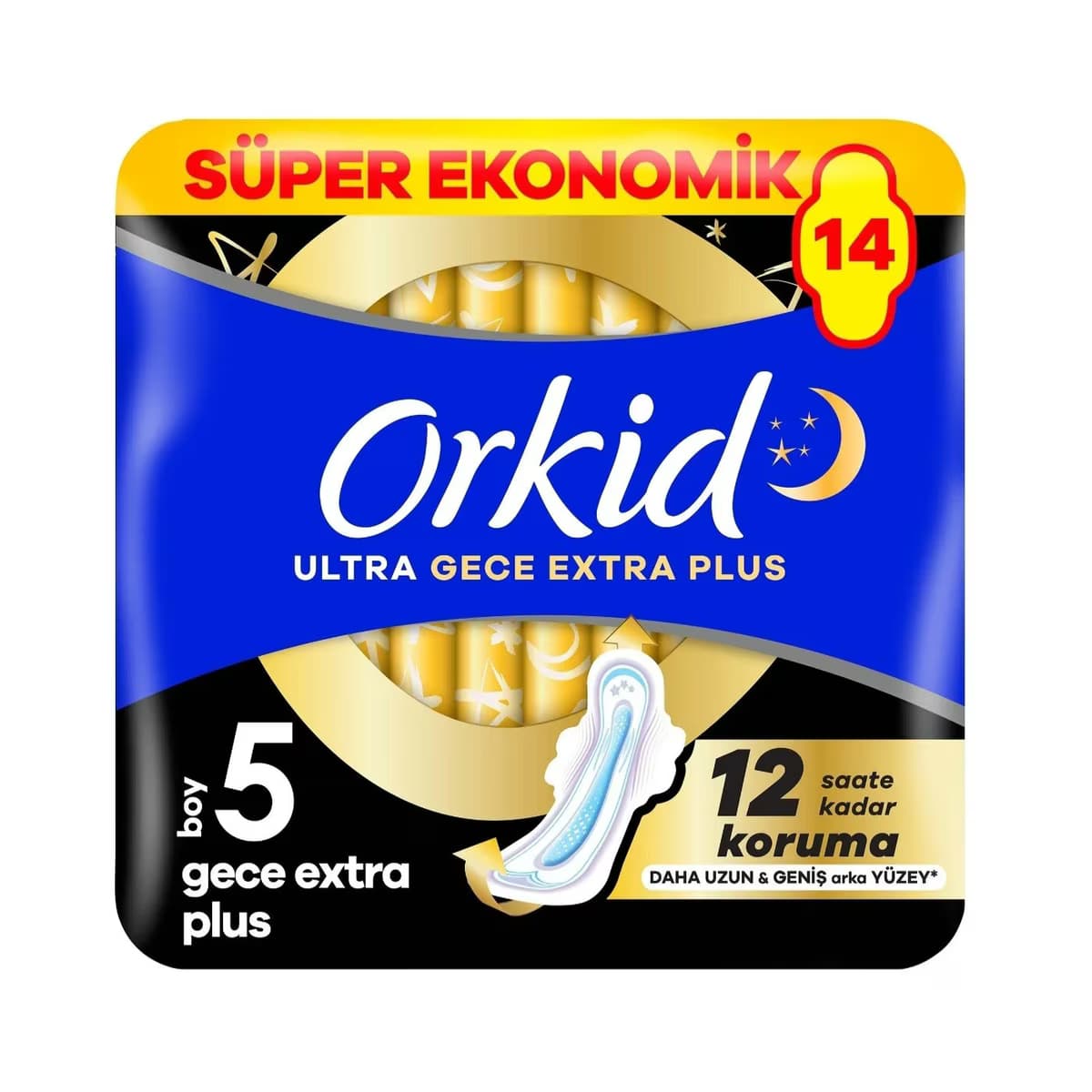 Orkid Hijyenik Ped Ultra Gece Ektra Plus 14'lü