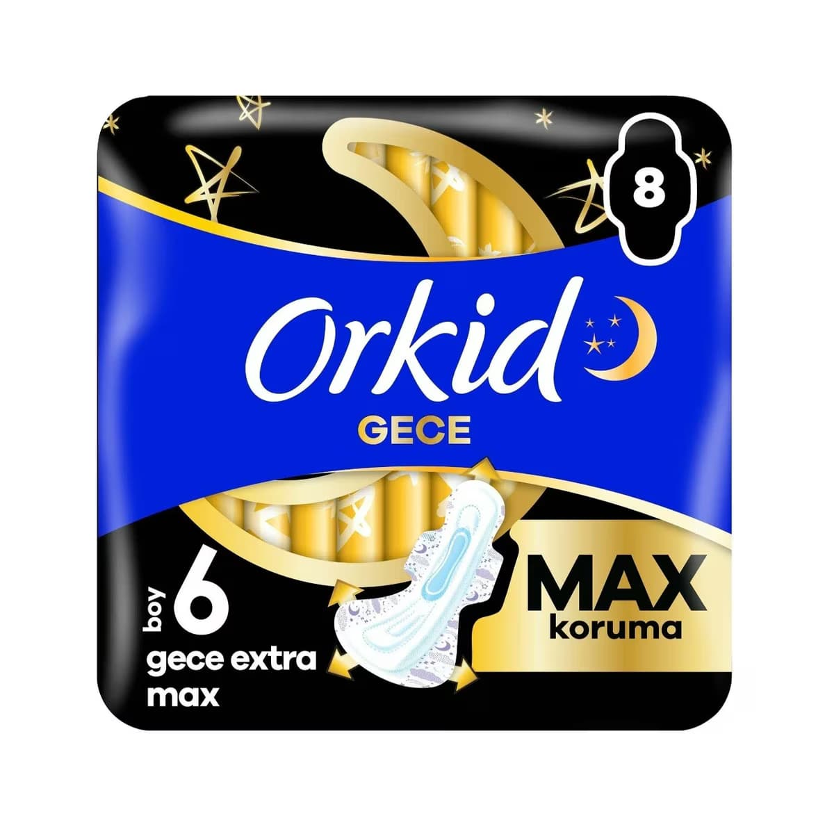 Orkid Hijyenik Ped Ultra Ekstra Gece Extra Max 8'li