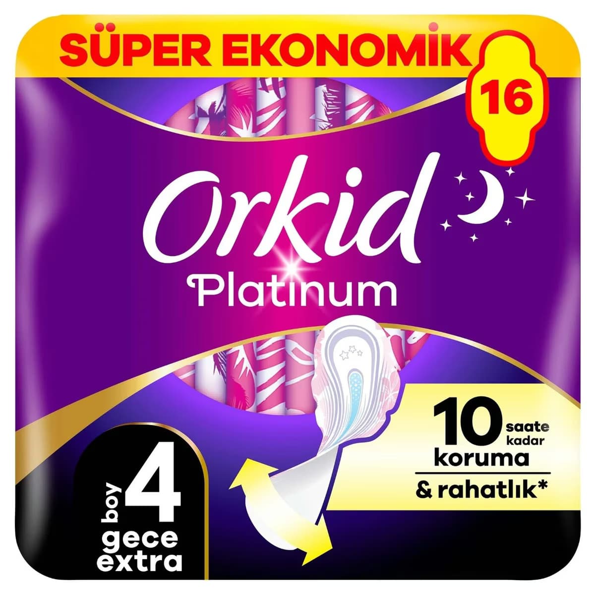 Orkid Hijyenik Ped Platinum Gece Ekstra 16 Adet