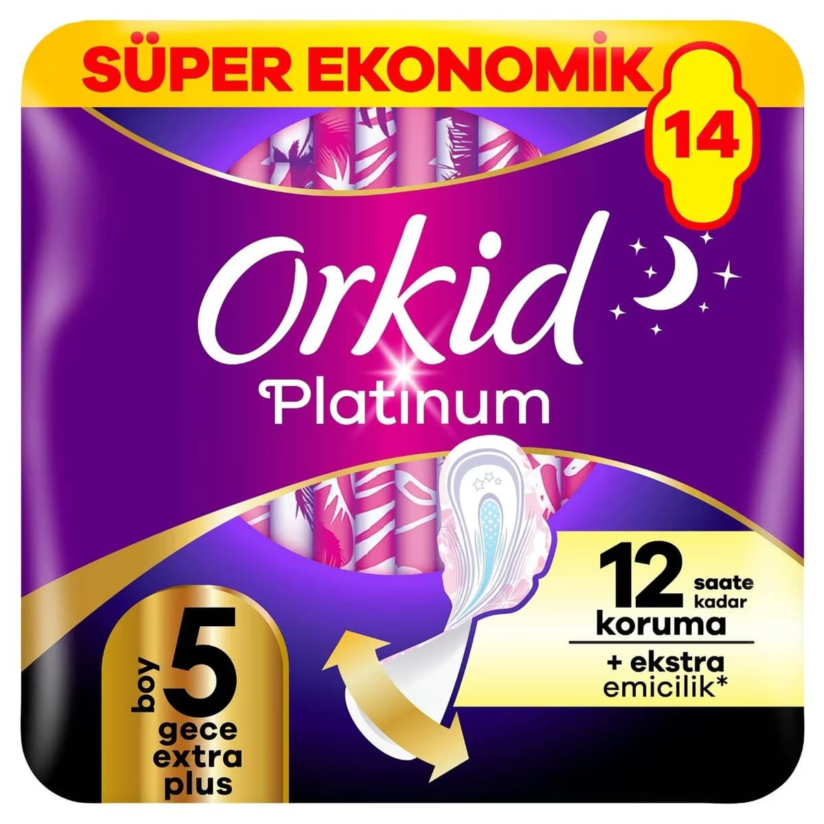 Orkid Hijyenik Ped Platinum Gece Ekstra Plus 14 Adet
