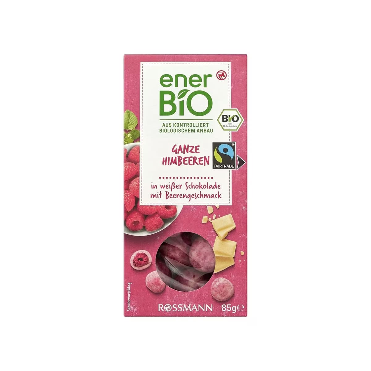 Enerbio Organik Çikolata Beyaz Ahududu Dolgulu 85 g