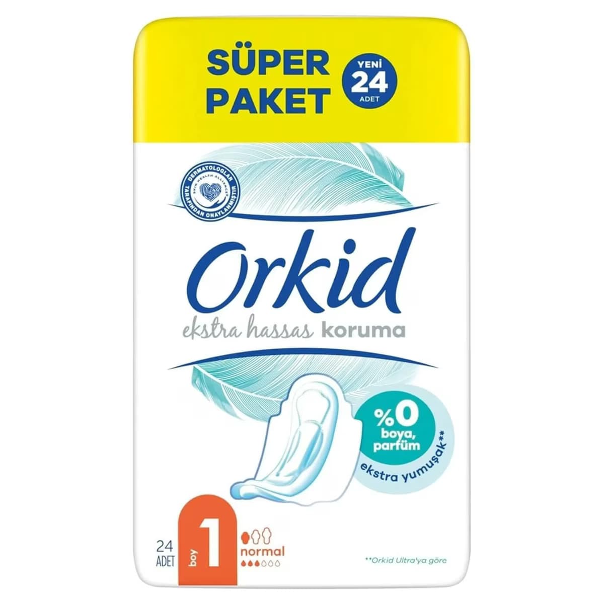 Orkid Ekstra Hassas Koruma Normal Hijyenik Ped, 24'lü